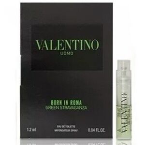 ❤️ 4 for $25 Valentino Uomo GREEN STRAVAGANZA Mini Travel Vial New on Card